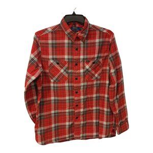 Polo Ralph Lauren Size L L180/100A Mens Red Cotton Plaid Classic Utility Shirt